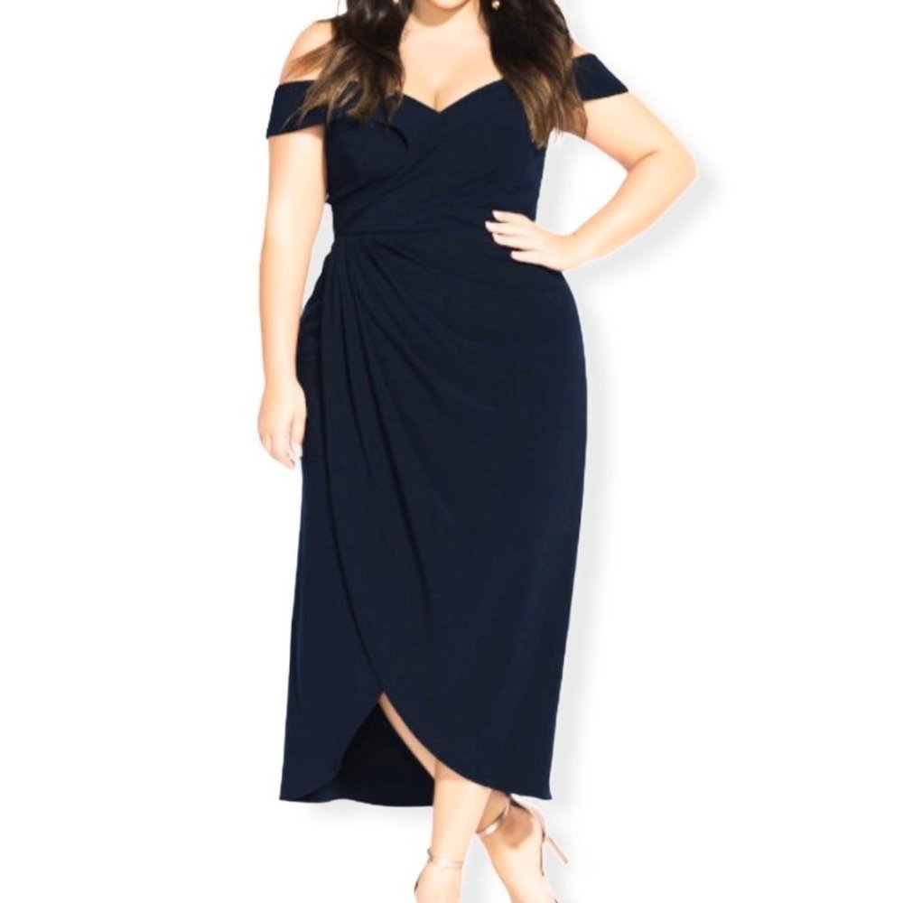 City Chic Rippled Love Dress-XL/22